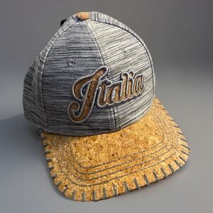 Italia Italian Essencial Embroidered Hat Adjustable Gray Cork Brim New Logo JBHS